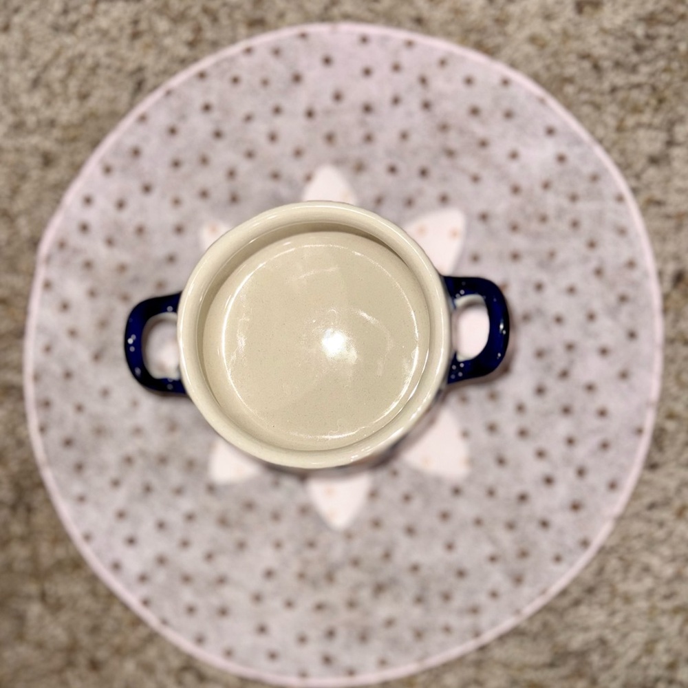 Handmade Boleslawiec Polish Pottery Crock W Handles! Ghosts, Pumpkins, Bats! - Picture 2 of 7